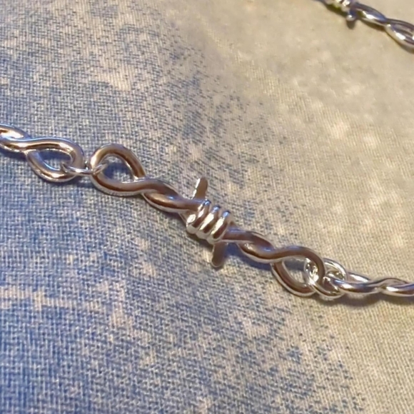 Y2K style Barbed wire thorn necklace chain men - Picture 2 of 2